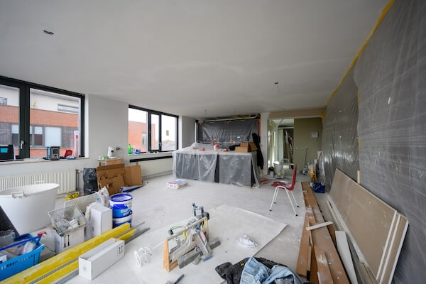 kamer waar verbouwt wordt