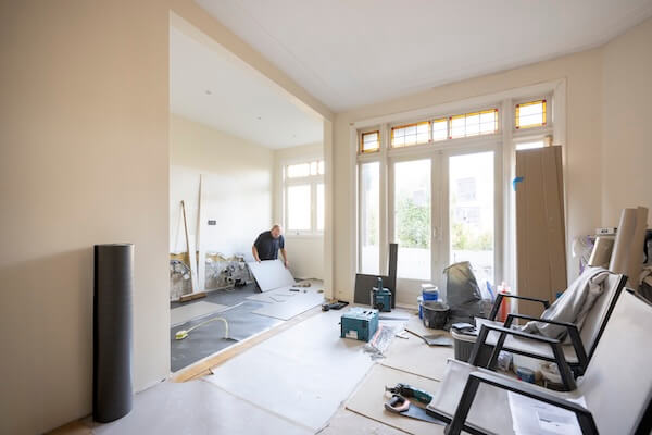 leggen van een keukenvloer